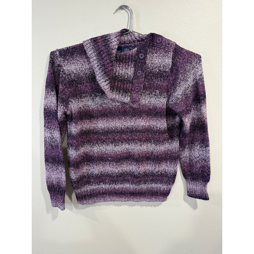 Gloria Vanderbilt Casuals Striped Knit Tunic Sweater‎ Purple XL